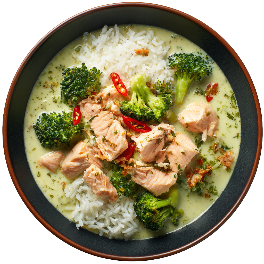 Salmon Green Curry Bowl