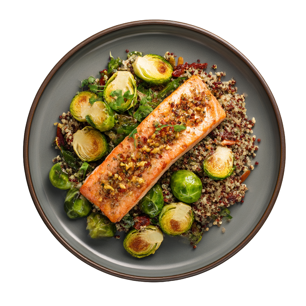 Salmon + Quinoa + Brussels Sprouts
