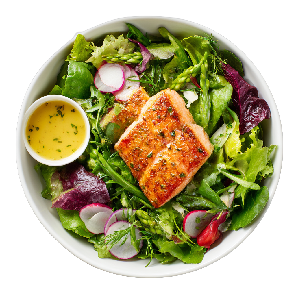 Salmon Spring Mix Salad